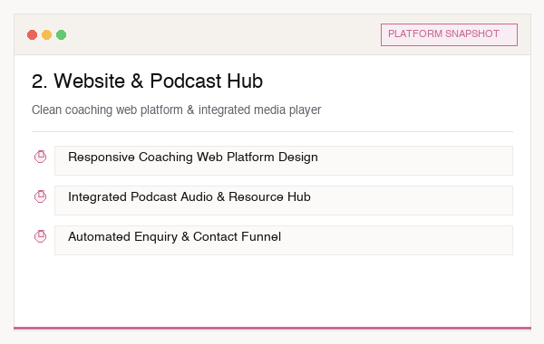 Website & Podcast Hub Snapshot