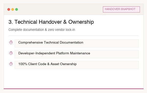 Technical Handover & Ownership Snapshot